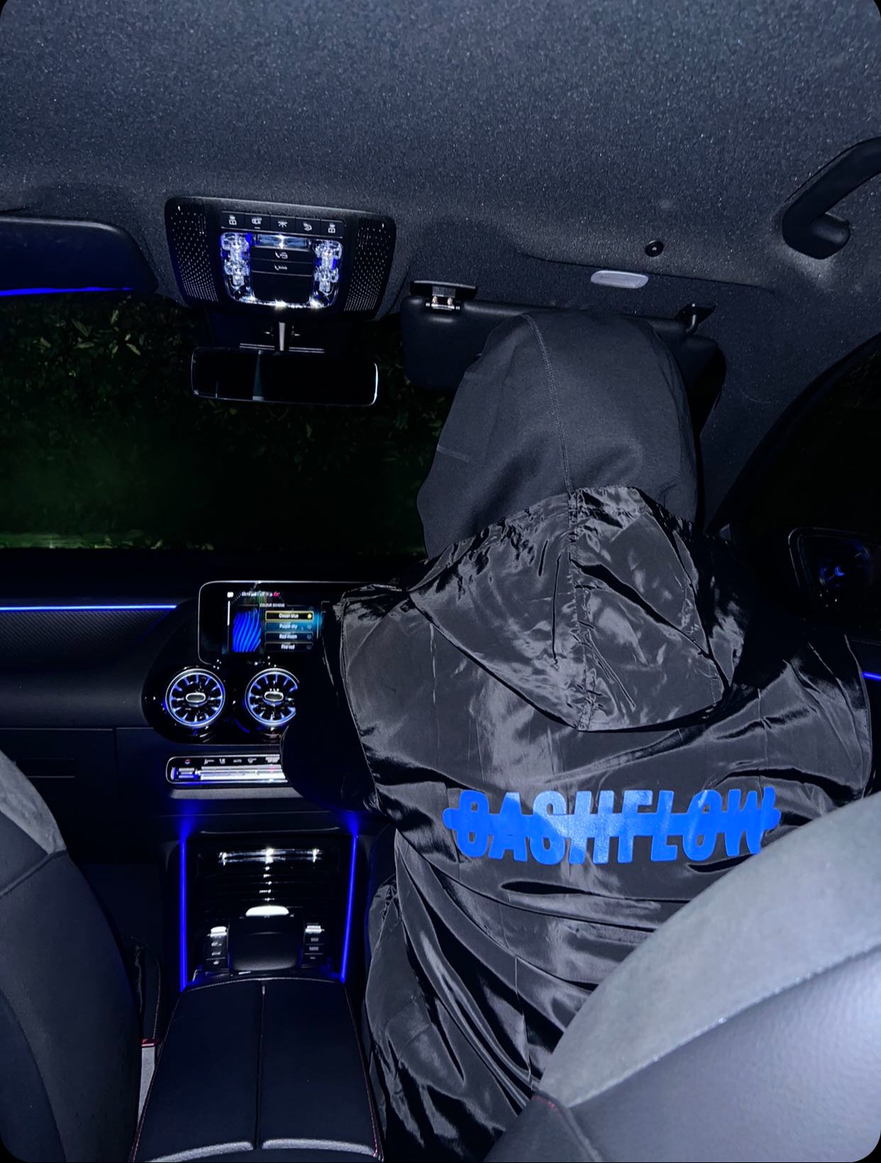 Royal blue cash flow windbreaker