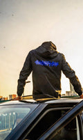 Royal blue cash flow windbreaker