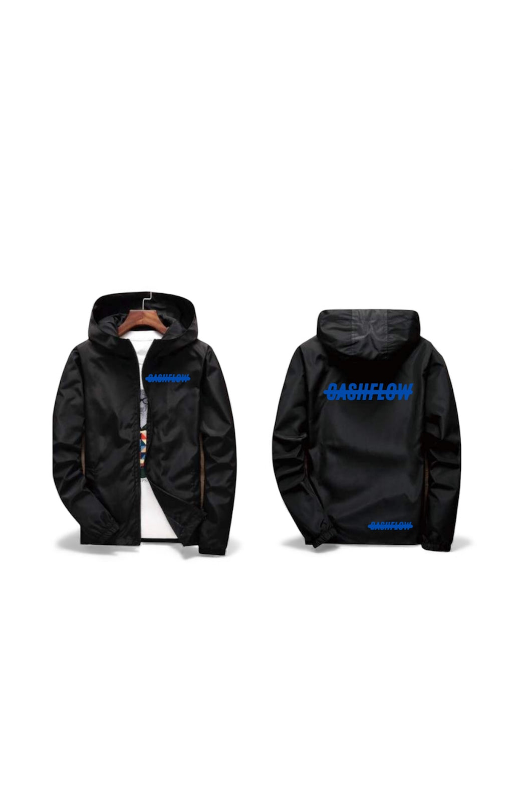 Royal blue cash flow windbreaker