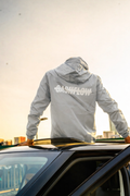 Grey cash flow windbreaker
